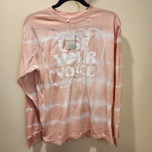 DREAMSICLE Tie Dye Long Sleeves USE YOUR VOICE Graphic T-shirt M NWT